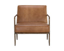 Tan Leather Lounge Chair Lathan by Matho Sun, view 2