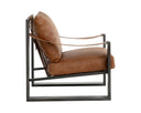 Gunmetal Tan Leather Lounge Chair Berke by Matho Sun, view 3