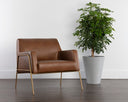 Vintage Caramel Leather Lounge Chair Cybil by Matho Sun, view 5