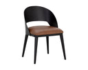 Black Cognac Leather Dining Chair Dezirae by Matho Sun