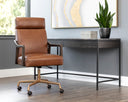 Brown Shalimar Tobacco Leather Office Chair Collin by Matho Sun, view 5