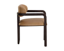 Brown Ludlow Sesame Leather Dining Armchair Madrone by Matho Sun, view 3