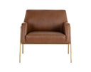 Vintage Caramel Leather Lounge Chair Cybil by Matho Sun, view 2
