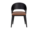 Black Cognac Leather Dining Chair Dezirae by Matho Sun, view 2