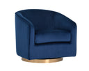 Gold Navy Blue Sky Lounge Chair Hazel Swivel by Matho Sun, view 2
