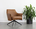 Missouri Cognac Leather Lounge Chair Crosby Swivel by Matho Sun, view 5
