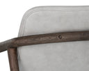 Distressed Brown Saloon Light Grey Leather Lounge Chair Cinelli by Matho Sun, view 7