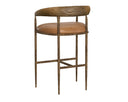 Tan Leather Barstool Zanatta by Matho Sun, view 4