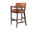 Brown Shalimar Tobacco Leather Barstool Brylea by Matho Sun, view 3