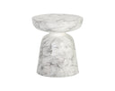 Marble Look White End Table Lucida by Matho Sun