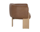 Rustic Oak Vintage Camel Leather Lounge Chair Trine by Matho Sun, view 3