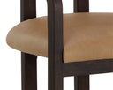 Brown Ludlow Sesame Leather Dining Armchair Madrone by Matho Sun, view 5