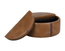 Tobacco Tan / Autumn Chestnut Storage Ottoman Borelli Wheeled by Matho Sun, view 5