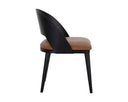 Black Cognac Leather Dining Chair Dezirae by Matho Sun, view 3
