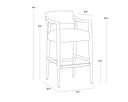 Saloon Light Grey Leather Barstool Keagan by Matho Sun, view 8