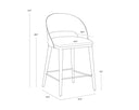 Black Cognac Leather Counter Stool Dezirae by Matho Sun, view 8