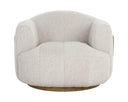 Warm Brown Dove Cream Armchair Tadeo Swivel by Matho Sun, view 2