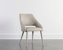 Linea Light Grey Leather Dining Armchair Galen by Matho Sun, view 5
