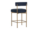 Antique Brass Arena Navy Counter Stool Seneca by Matho Sun, view 3