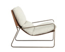 Antique Brass Geralt Linen / Tan Leather Lounge Chair Zancor by Matho Sun, view 3