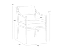 Geralt Linen Dining Armchair Leticia by Matho Sun, view 6