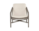 Ash Grey Astoria Cream Leather Lounge Chair Cinelli by Matho Sun, view 2