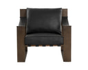 Antique Bronze Charcoal Black Leather Lounge Chair Berke by Matho Sun, view 2