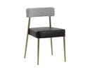Gold Bravo Black / Helios Check Black Dining Chairs set of 2 Ashwin Stackable by Matho Sun