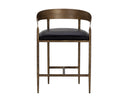 Charcoal Black Leather Counter Stool Zanatta by Matho Sun, view 2