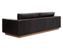 Light Oak Tuscany Warm Black Leather Sofa Anakin by Matho Sun, view 6