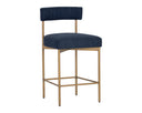Antique Brass Arena Navy Counter Stool Seneca by Matho Sun