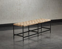 Suede Light Tan Leather Bench Omari by Matho Sun, view 3
