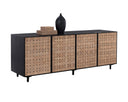 Large Suede Light Tan Leather Sideboard Omari by Matho Sun