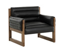 Vintage Black Night Leather Lounge Chair Ferguson by Matho Sun