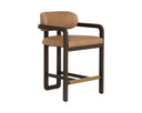 Brown Ludlow Sesame Leather Counter Stool Madrone by Matho Sun