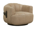 Dark Brown Sahara Sand Leather Armchair Tadeo Swivel by Matho Sun