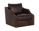 Chocolate Leather Lounge Chair Orwell Swivel by Matho Sun