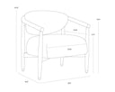 Light Oak Monument Oatmeal Lounge Chair Sigrid by Matho Sun, view 6