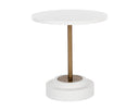 Antique Brass White 27.5" Bistro Table Marlowe by Matho Sun