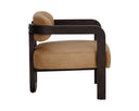 Brown Ludlow Sesame Leather Lounge Chair Madrone by Matho Sun, view 3
