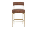 Antique Brass Bravo Cognac Counter Stool Seneca by Matho Sun, view 2