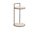 Rustic Bronze Travertine Look End Table Parga by Matho Sun, view 2