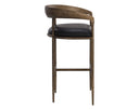Charcoal Black Leather Barstool Zanatta by Matho Sun, view 3