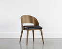 Antique Brass Charcoal Black Leather Dining Chair Dezirae by Matho Sun, view 5