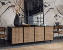 Large Suede Light Tan Leather Sideboard Omari by Matho Sun, view 5