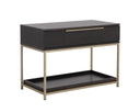 Large Gold Charcoal Grey Nightstand Rebel by Matho Sun, view 2