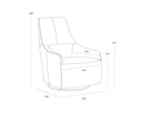 Cognac Leather Lounge Chair Carmine Swivel by Matho Sun, view 6