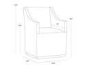 Piccolo Pebble Dining Armchair Zane Wheeled by Matho Sun, view 7