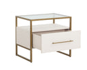 Oyster Shagreen Nightstand Venice by Matho Sun, view 3