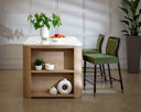 White Marble 62" Kitchen Island Romilly by Matho Sun, view 3